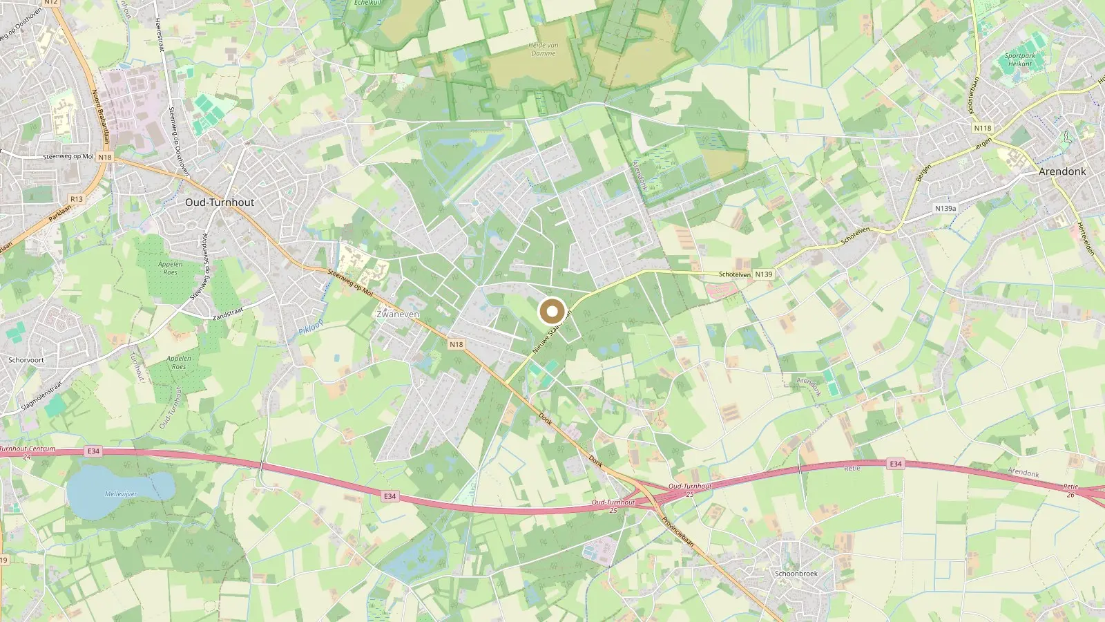 Kaart met de ligging van Alta Ripa II, Engelstraat 6 in Oud-Turnhout