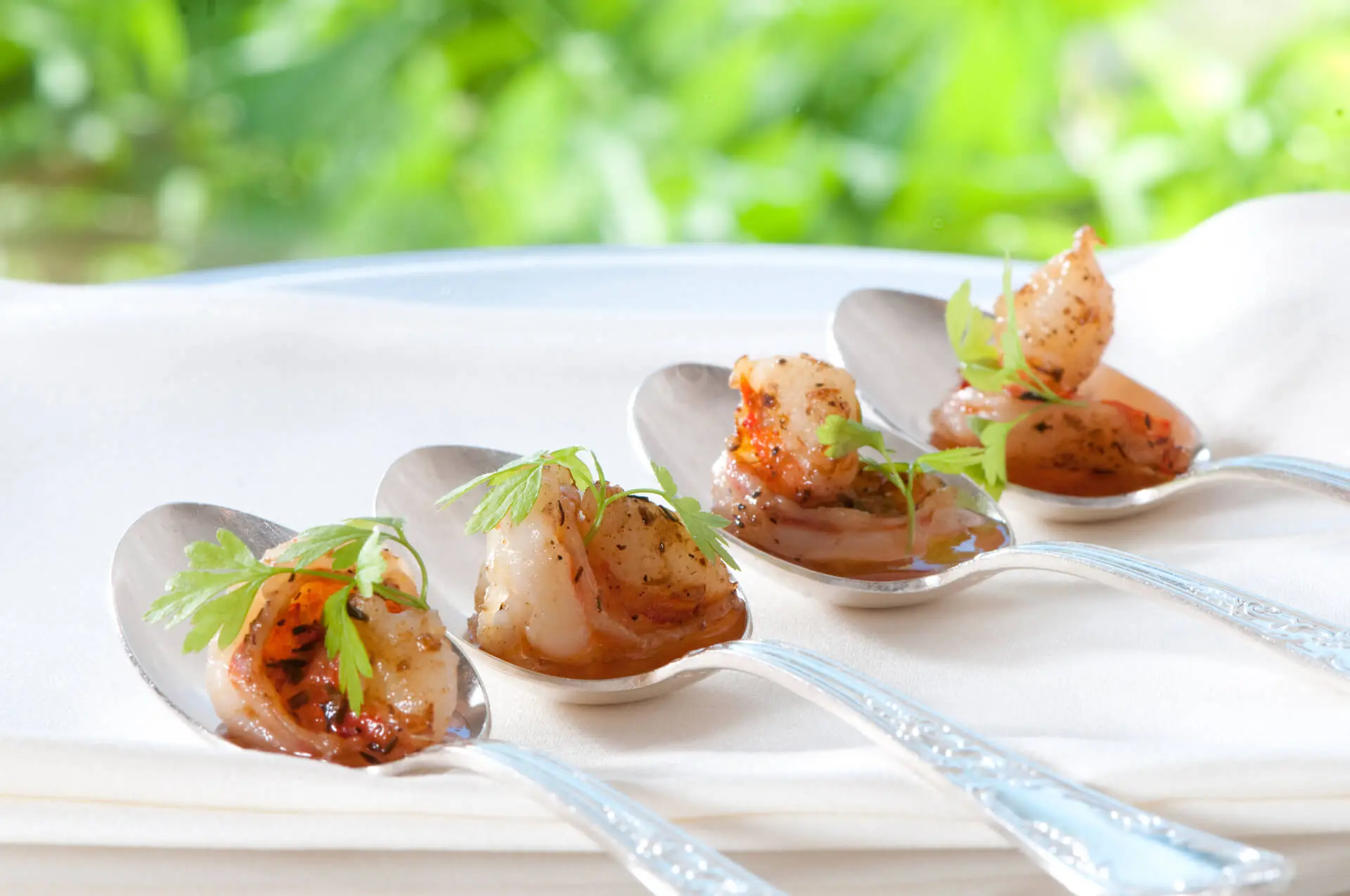 Lepelhapjes met scampi